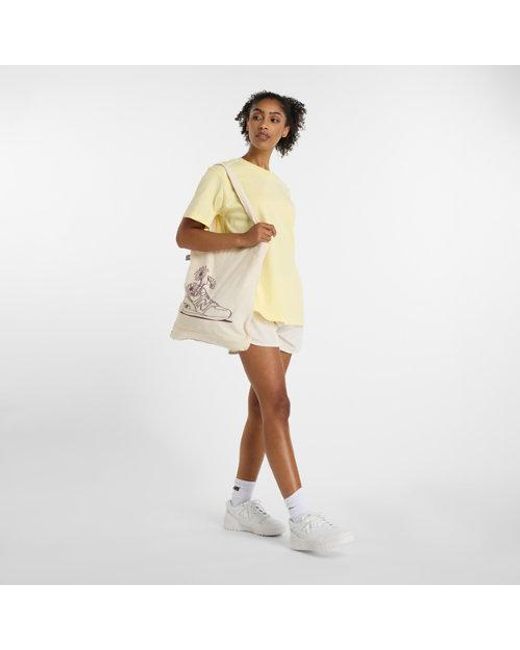 New Balance Yellow Damen Athletics Jersey T-Shirt