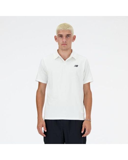 New Balance White Performance Tech Polo for men