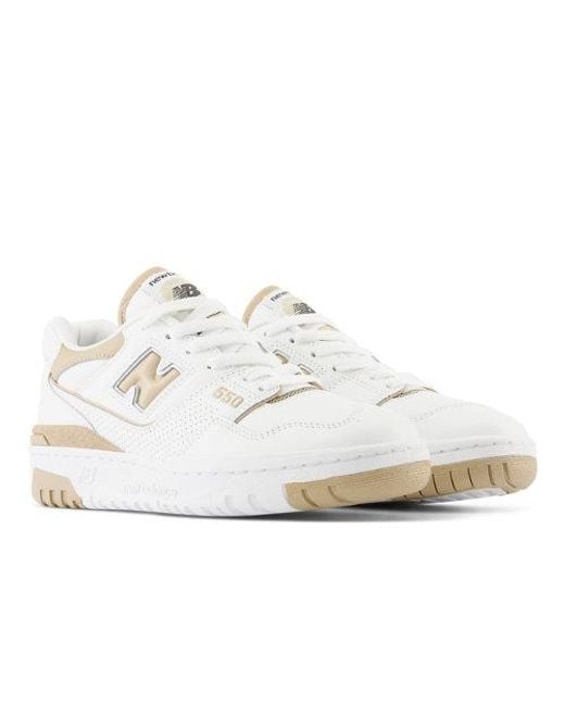 New Balance 550 In White/beige Leather