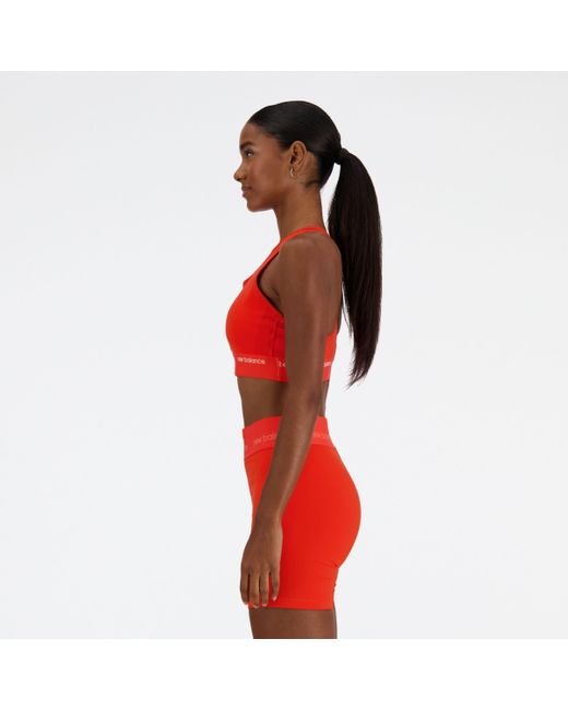 New Balance Red Nb sleek medium support sports bra