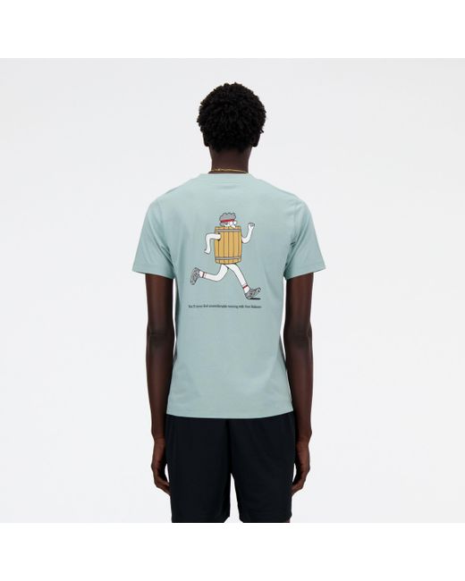New Balance Sport essentials barrel runner t-shirt in grün in Blue für Herren