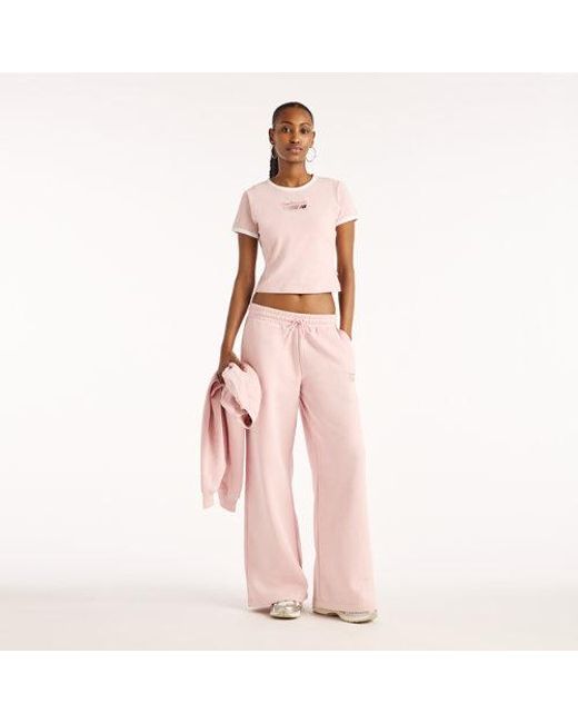 New Balance Pink Trackside Ringer T-Shirt