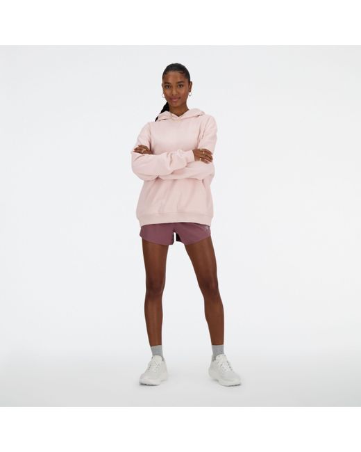 New Balance Pink Athletics french terry hoodie in rosa