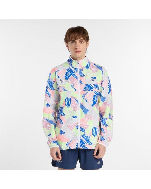 New Balance Blue Nyc Marathon Printed Sport Essentials Jacket for men