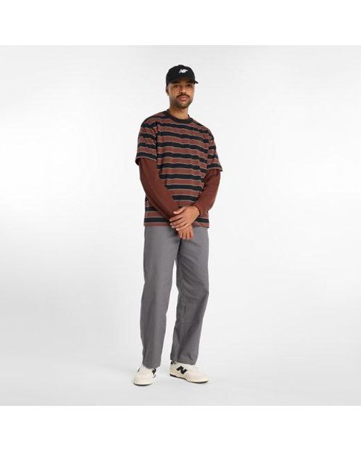 Hombre Numeric Thin Stripe T-Shirt En, Jersey De Algodón, Talla New Balance de hombre de color Brown