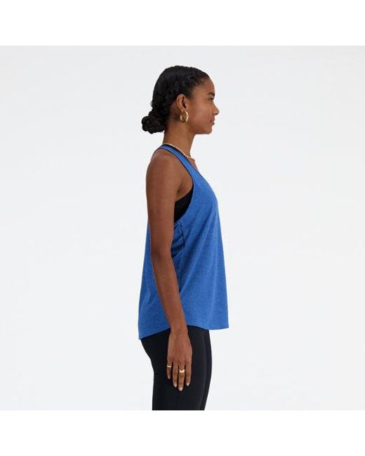 Femme Athletics Tank En, Poly Knit, Taille New Balance en coloris Blue