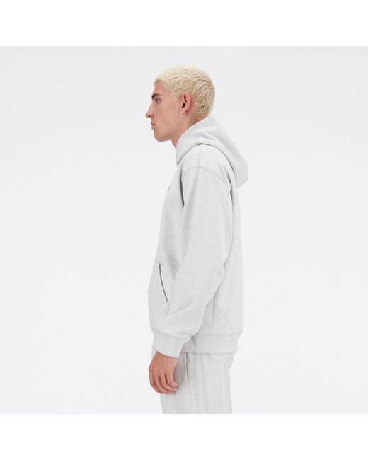 Athletics french terry hoodie in grigio di New Balance in White da Uomo