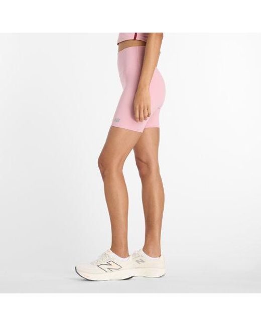 New Balance Pink Damen Nb Harmony High Rise Short 6"