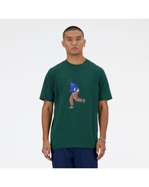 Athletics sport style t-shirt New Balance de hombre de color Green