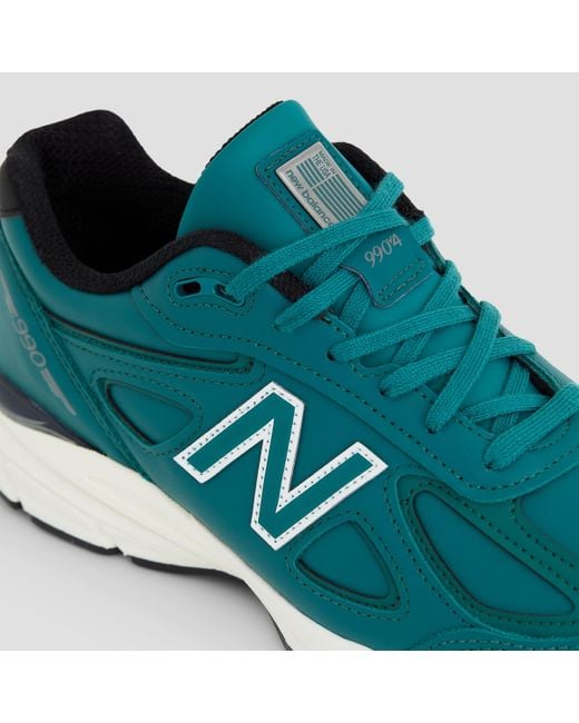 New Balance Blue Made In Usa 990v4 In Green/white Leather