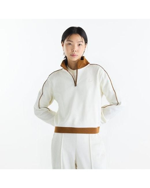 New Balance White Sport Legacy Pique 1/4 Zip Shirt