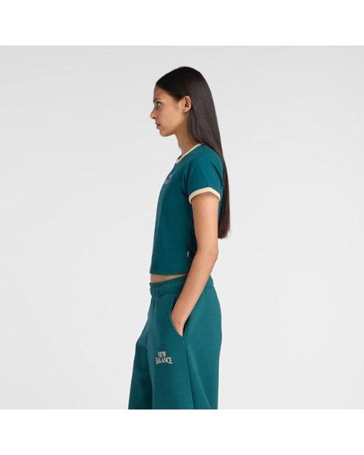 New Balance Green Trackside Ringer T-Shirt