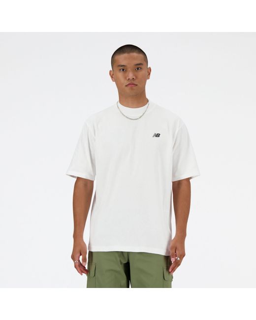 New Balance Shifted Oversized T-shirt In White Cotton for men