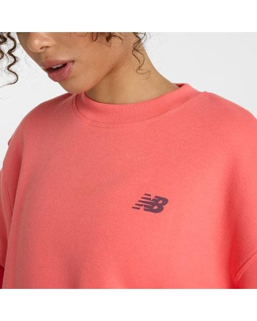 New Balance Red Reimagined Fleece Crew