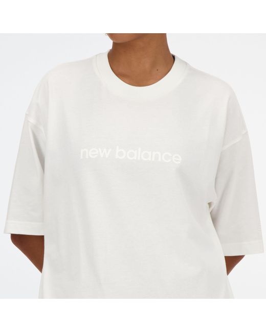 New Balance White Hyper Density Jersey Oversized T-shirt