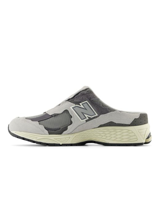 New Balance White 2002n In Grey Suede/mesh for men