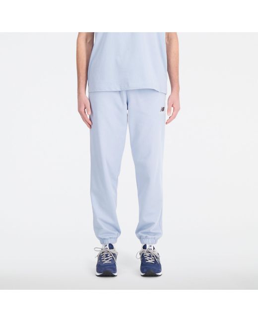 New Balance Blue Uni-ssentials French Terry Sweatpant In Grey Cotton