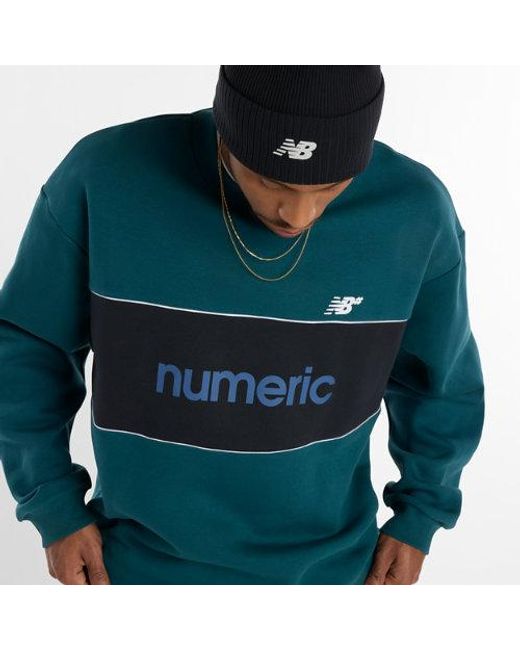 New Balance Green Numeric Team Crew for men