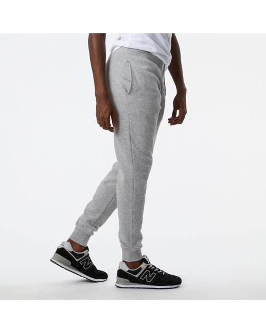 New Balance Gray Nb Classic Core Fleece Pant In Grey Cotton for men