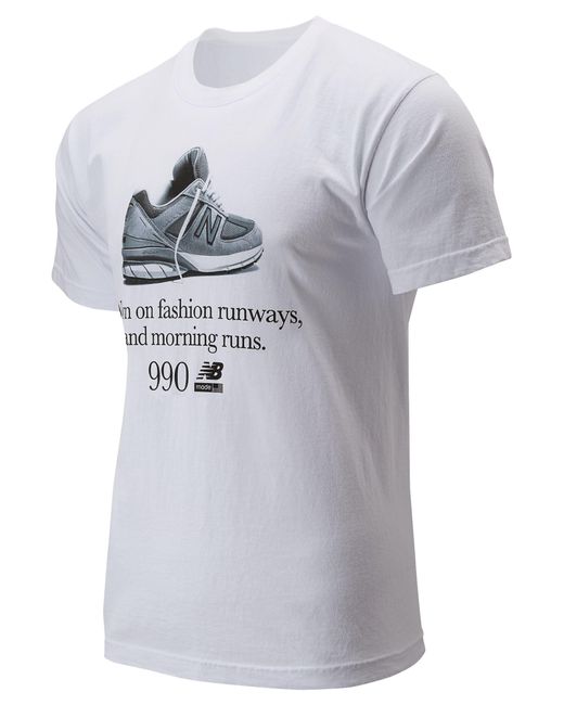 New Balance Cotton 990 Fashion Tee in White for Men | Lyst