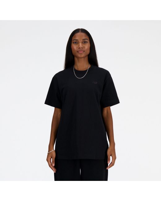 New Balance Black Athletics jersey t-shirt in schwarz