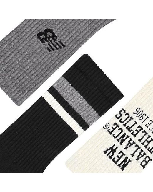 New Balance Black Active Graphic Crew Socks 3 Pack