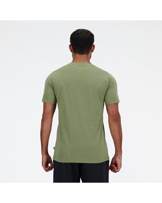 New Balance Sport Essentials Heathertech Graphic T-shirt In Green Poly Knit for men