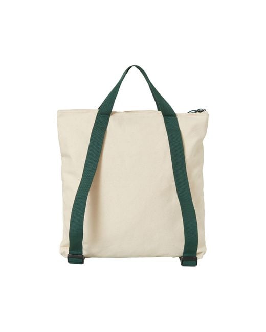 New Balance Canvas Tote Backpack In Green Cotton Twill
