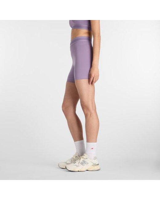 New Balance Purple Ac Fitted Short 5"