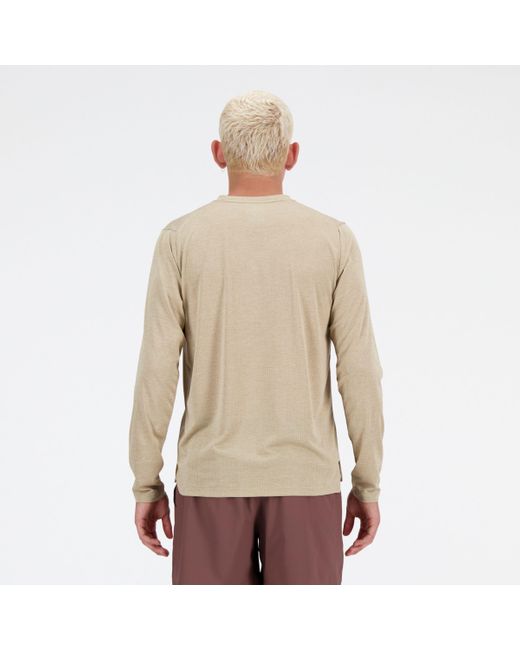 New Balance Natural Athletics Long Sleeve In Beige Poly Knit for men