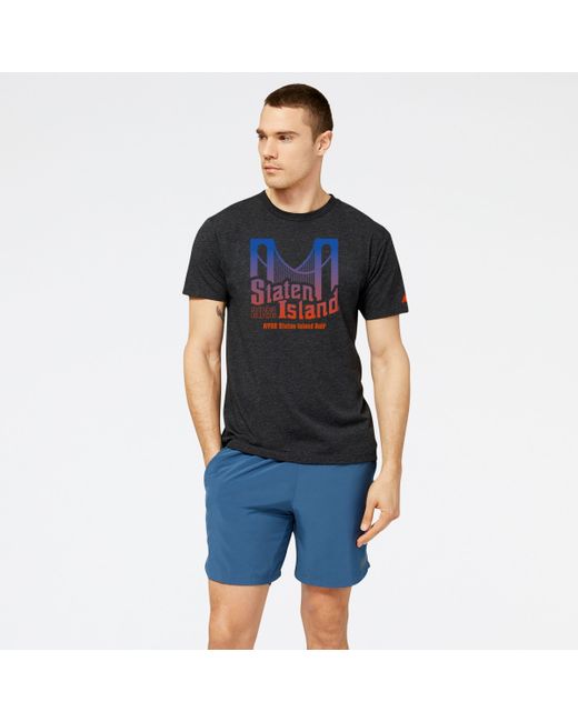 New Balance Nyrr Staten Island Half Graphic Tshirt in Black (Blue) for