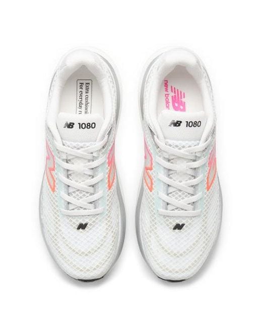 New Balance White 1080V15 Breathe Running Shoes