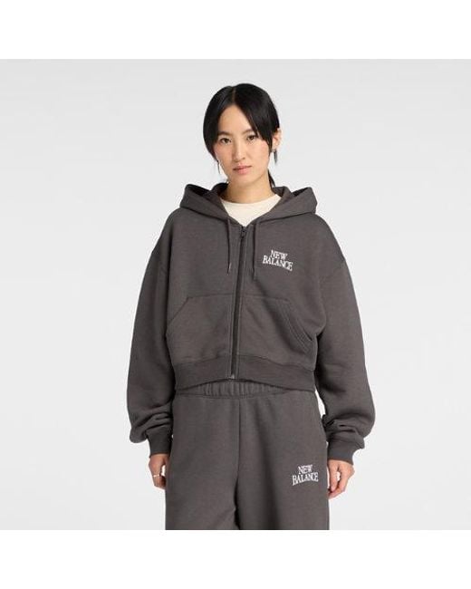 New Balance Gray Trackside Fleece Full Zip