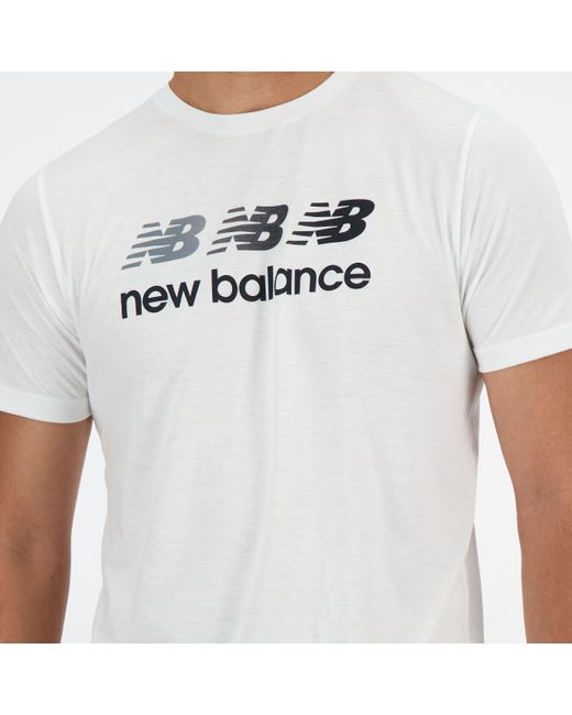 New Balance Sport Essentials Heathertech Graphic T-shirt in het White voor heren