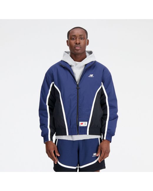 New Balance Hoops Woven Jacket In Blue Polywoven for men