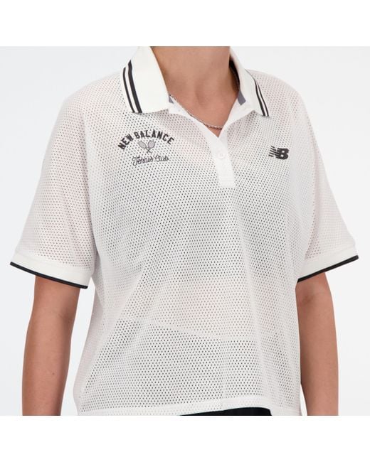 New Balance Gray Mesh tournament polo in weiß