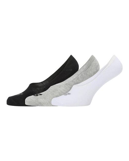 Unisexe Performance Cotton Unseen Liner Socks 3 Pack En Noir/Gris/, Taille New Balance en coloris Black