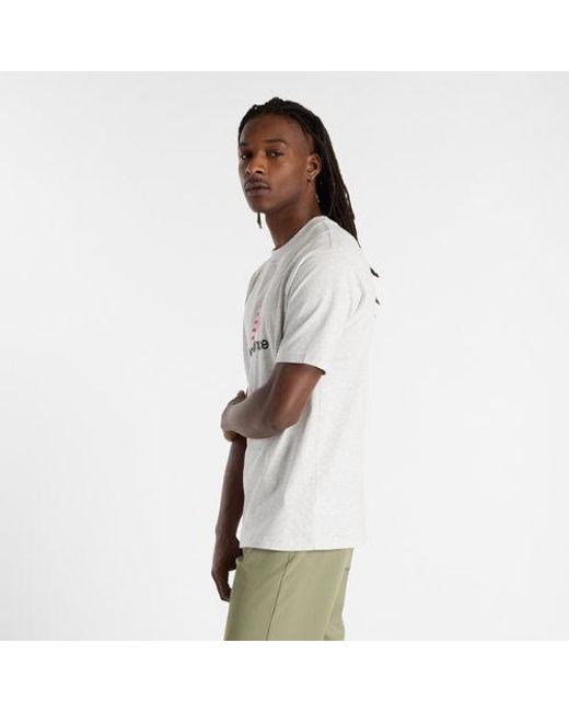 New Balance White Athletics Logo T-Shirt for men