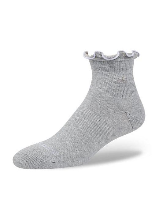 New Balance Gray Active Premium Ruffle Socks 1 Pair