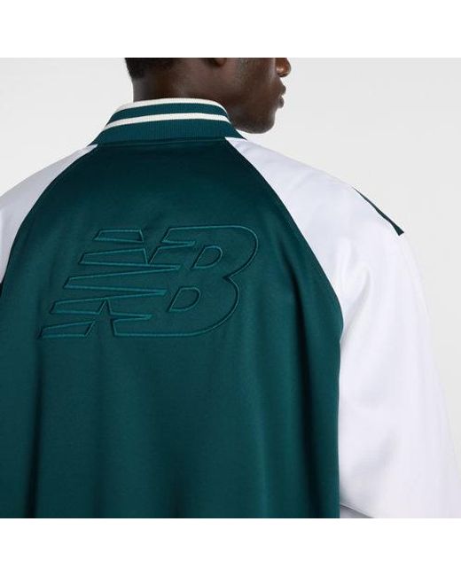 New Balance Green Athletics Varsity Jacket for men
