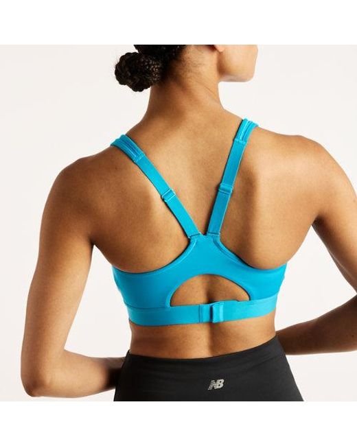 New Balance Blue Nb Essential Run Bra