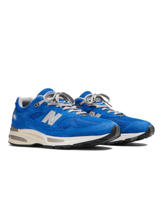 New Balance Made In Uk 991v2 Brights Revival In Blue/grey/white Suede/mesh