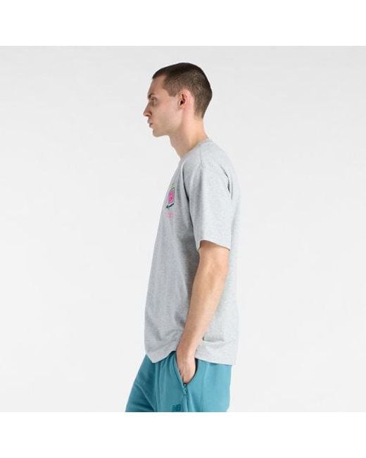 New Balance Gray London Edition Graphic T-Shirt 1 for men