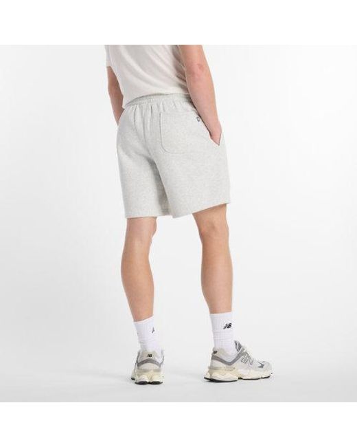 New Balance Gray Reimagined Fleece Graphic Short 7" for men