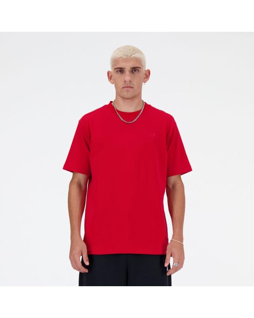 New Balance Athletics Cotton T-shirt in het Red voor heren