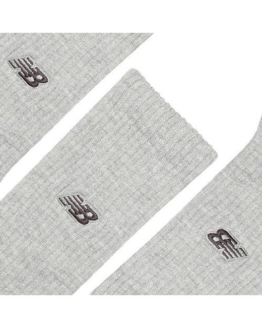 New Balance Gray Active Premium Crew 3 Pack Socks 3 Pack