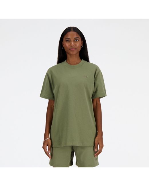 New Balance Athletics Jersey T-shirt In Green Cotton Jersey