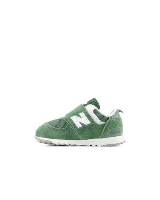 New Balance Green Kinder 574 New-B Hook & Loop