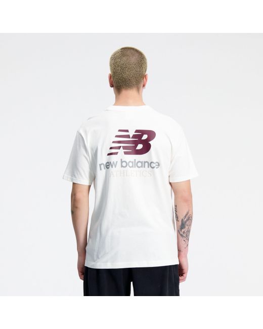 New Balance Athletics remastered graphic cotton jersey short sleeve t-shirt in weiß in White für Herren
