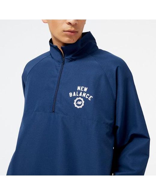 Sport Seasonal Woven Jacket En, Polywoven, Taille New Balance pour homme en coloris Blue